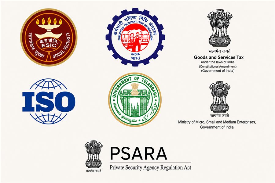 SAFEHANDS Credentials - ESIC, ISO, EPF, Government of Telangana, GST, MSME